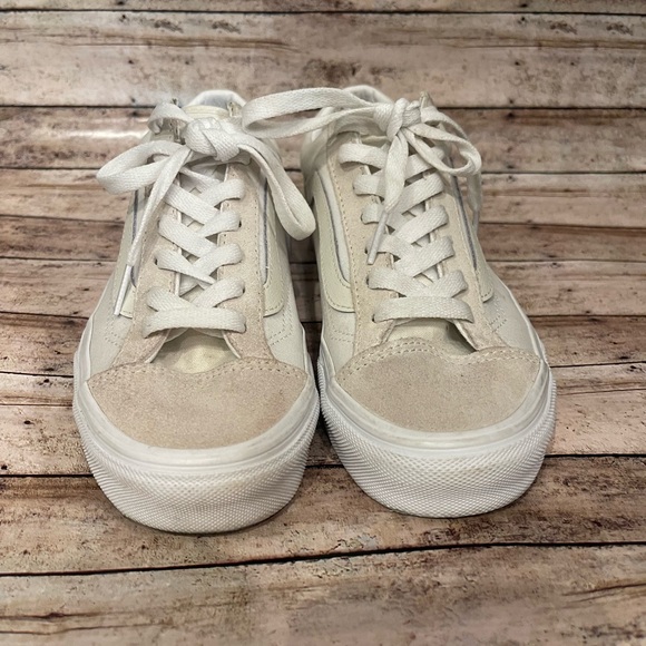 VANS Old Skool Cream & White Shoes Sz Women’s 7 or Men’s 5.5 - Picture 4 of 8